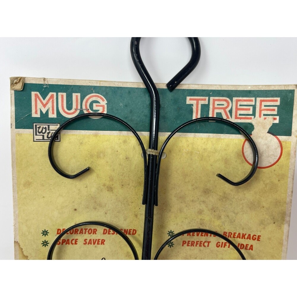 Vintage Black Metal Coffee Mug Tree Holder 6 Cup Stand NOS Westwood 1169 MCM - Picture 2 of 3